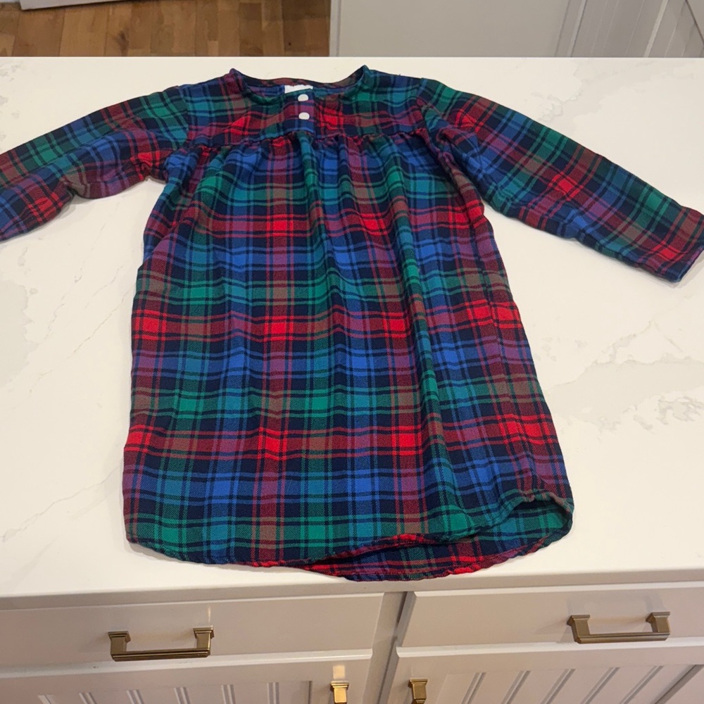 Lands' End Kids Plaid Nightgown - Red, Green, Blue